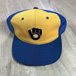VTG Sports Specialties Milwaukee Brewers Snapback Hat MLB Trucker‎ Blue Cap